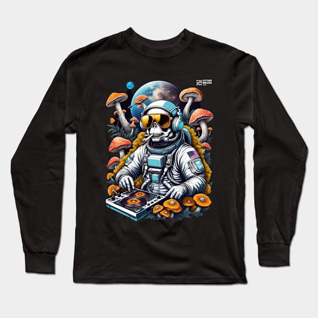 Psychedelic Dj Astronaut - Catsondrugs.com - astronaut, space, stars, galaxy, nasa, cool, planets, funny, universe, astros, astronomy, trippy, surreal, asteroidday, planet Scale Long Sleeve T-Shirt by catsondrugs.com